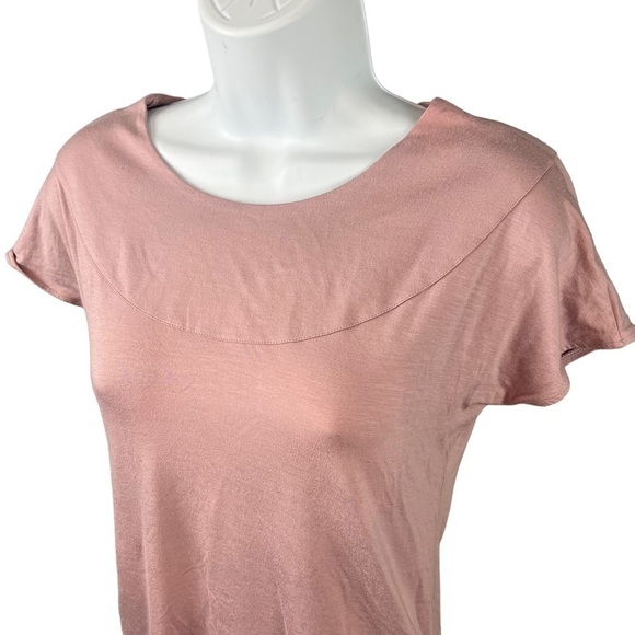 Akris Punto for Bergdorf Goodman Mauve Pink Short Sleeve Modal Top Blouse US 8 - Picture 3 of 8